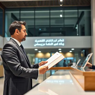 PRO officer submitting documents at a UAE government counter