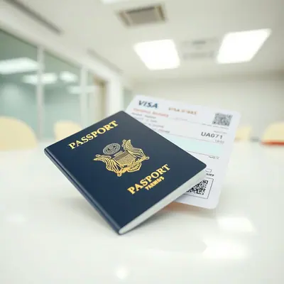 Passport and UAE residence visa documents